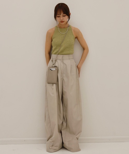 スマホショルダーバッグ / original phone shoulder bag フォンショルダー スマホケース スマホカバー ミニバッグ グレージュ ブラック（スマホグッズ）｜Reurie'（レウリィ）