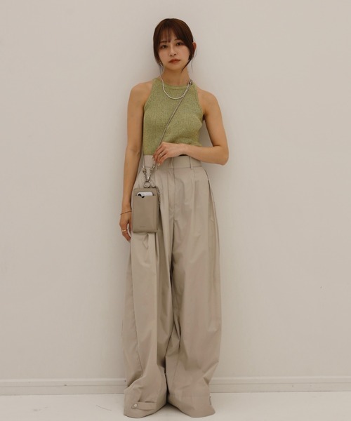 スマホショルダーバッグ / original phone shoulder bag フォンショルダー スマホケース スマホカバー ミニバッグ グレージュ ブラック（スマホグッズ）｜Reurie'（レウリィ）