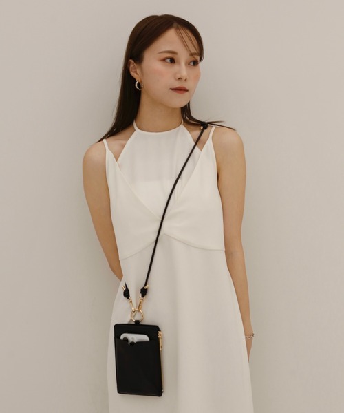 スマホショルダーバッグ / original phone shoulder bag フォンショルダー スマホケース スマホカバー ミニバッグ グレージュ ブラック（スマホグッズ）｜Reurie'（レウリィ）