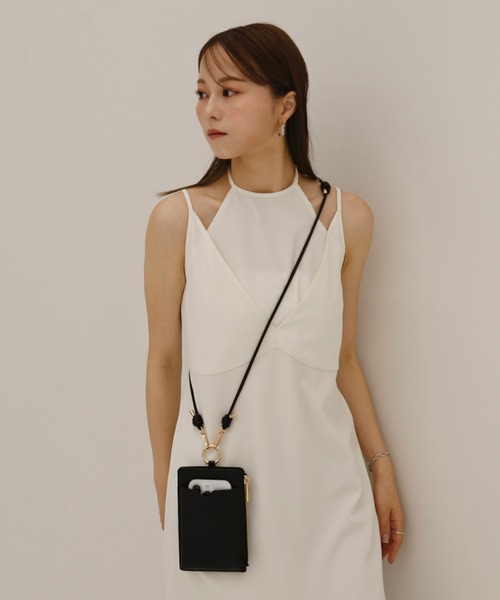 スマホショルダーバッグ / original phone shoulder bag フォンショルダー スマホケース スマホカバー ミニバッグ グレージュ ブラック（スマホグッズ）｜Reurie'（レウリィ）