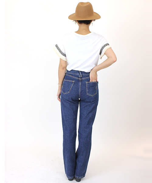 mystic（ミスティック）の「【mystic】袖ﾌﾚｱﾌﾘﾝｼﾞTｼｬﾂ（Tシャツ/カットソー・レディース・オフホワイト/ブラック/グレー/キャメル・FREE）」の9枚目の写真