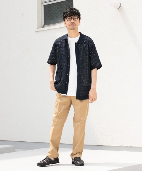 パンツ 194local セール】『WEB限定』『XLサイズあり』ストレッチチノワンタックパンツ