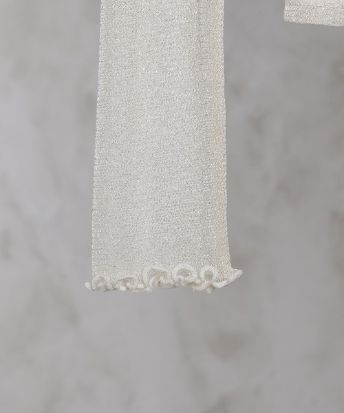 adree(アドリー)の「high neck lame sheer tops / ハイネックラメシアートップス(Tシャツ/カットソー・レディース・ブラック/ホワイト/カーキ・FREE)」の10枚目の写真