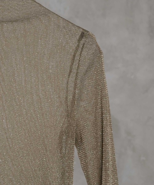 adree(アドリー)の「high neck lame sheer tops / ハイネックラメシアートップス(Tシャツ/カットソー・レディース・ブラック/ホワイト/カーキ・FREE)」の14枚目の写真