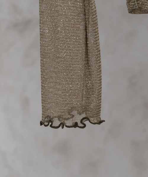 adree(アドリー)の「high neck lame sheer tops / ハイネックラメシアートップス(Tシャツ/カットソー・レディース・ブラック/ホワイト/カーキ・FREE)」の16枚目の写真