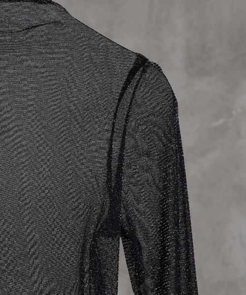 adree(アドリー)の「high neck lame sheer tops / ハイネックラメシアートップス(Tシャツ/カットソー・レディース・ブラック/ホワイト/カーキ・FREE)」の20枚目の写真