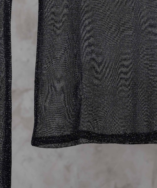 adree(アドリー)の「high neck lame sheer tops / ハイネックラメシアートップス(Tシャツ/カットソー・レディース・ブラック/ホワイト/カーキ・FREE)」の21枚目の写真