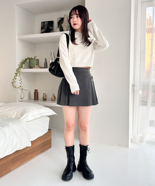 Heather（ヘザー）の「サイドベルトプリーツスカート　105079（スカート・レディース・グレー/ブラック/グレー系その他・S/M）」の17枚目の写真