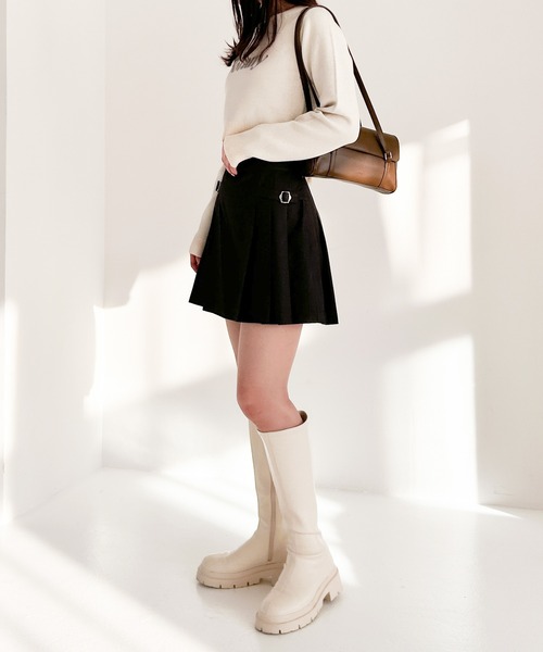Heather（ヘザー）の「サイドベルトプリーツスカート　105079（スカート・レディース・グレー/ブラック/グレー系その他・S/M）」の21枚目の写真