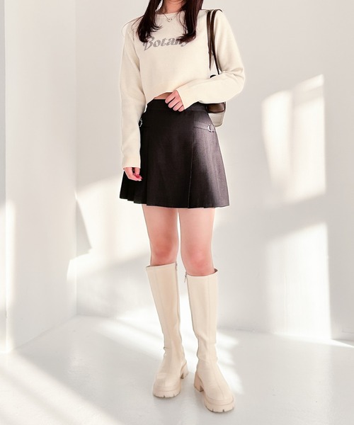 Heather（ヘザー）の「サイドベルトプリーツスカート 105079（スカート