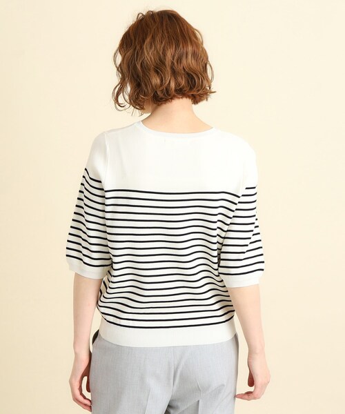 grove（グローブ）の「◆雑誌掲載【多機能】やわらかドライタッチ五分袖プルオーバー（ニット/セーター・レディース・イエロー/ネイビー/アイボリー/ブラック/ライトブルー/ブルーグリーン/アイボリー系2/ナチュラル/ブラック系2・02/03/01/04/05）」の12枚目の写真