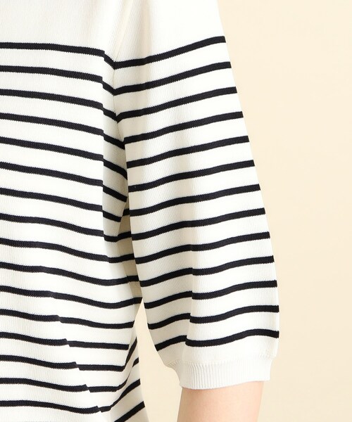 grove（グローブ）の「◆雑誌掲載【多機能】やわらかドライタッチ五分袖プルオーバー（ニット/セーター・レディース・イエロー/ネイビー/アイボリー/ブラック/ライトブルー/ブルーグリーン/アイボリー系2/ナチュラル/ブラック系2・02/03/01/04/05）」の14枚目の写真