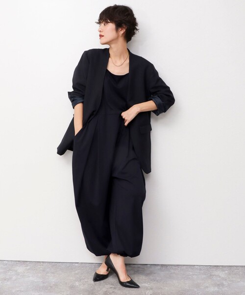 セール】《セットアップ対応》ウォッシャブルノーカラージャケット