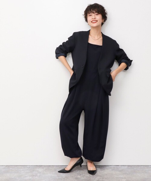 Rie Miller(リエミラー)の「《セットアップ対応》ウォッシャブルノーカラージャケット(ノーカラージャケット・レディース・ベージュ/ブラック・38)」の12枚目の写真