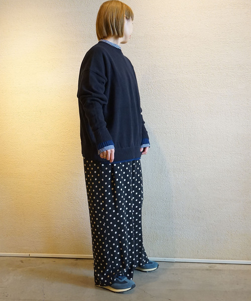 ジャーナルスタンダードラックス　コットンテンジク バイカラークルーネックニット COTTONテンジク バイカラークルーネックプルオーバー（ニット