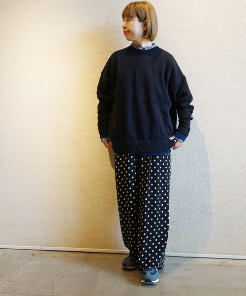 ジャーナルスタンダードラックス　コットンテンジク バイカラークルーネックニット COTTONテンジク バイカラークルーネックプルオーバー（ニット