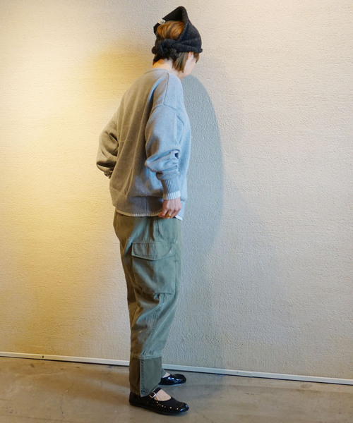 COTTONテンジク バイカラークルーネックプルオーバー