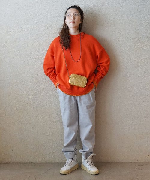 ジャーナルスタンダードラックス　コットンテンジク バイカラークルーネックニット COTTONテンジク バイカラークルーネックプルオーバー（ニット