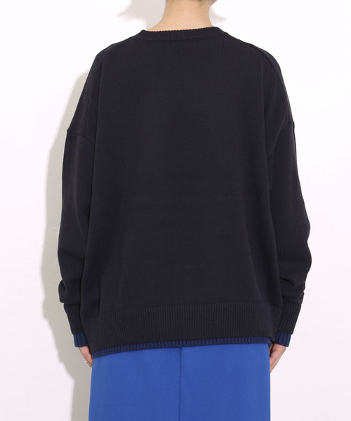 journal standard luxe 20thボーダー グレー、レッド 先行】アイレットデザインハイネックセーター(04_LL 11_レッド