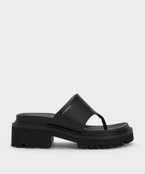 CHARLES & KEITH(チャールズ & キース)の「パッド リッジッドソールトングサンダル(サンダル・レディース・オフホワイト/ブラック/ライトピンク・22.5cm/23cm/23.5cm/24.5cm/25cm)」の3枚目の写真