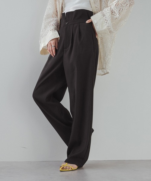 bohmal(ボマール)の「ウエストデザイン2WAYタックワイドパンツ(スラックス・レディース・グレー/ブラック・MEDIUM/SMALL/LARGE)」の2枚目の写真