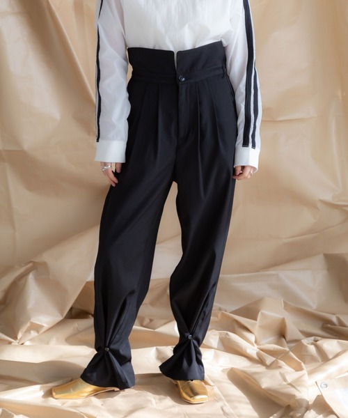 bohmal(ボマール)の「ウエストデザイン2WAYタックワイドパンツ(スラックス・レディース・グレー/ブラック・MEDIUM/SMALL/LARGE)」の6枚目の写真