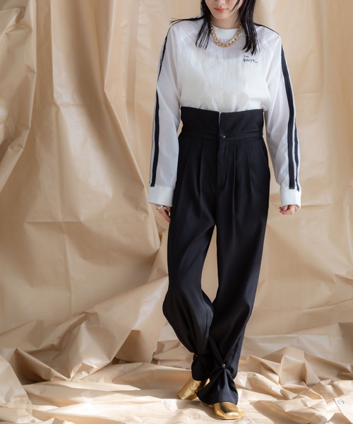 bohmal(ボマール)の「ウエストデザイン2WAYタックワイドパンツ(スラックス・レディース・グレー/ブラック・MEDIUM/SMALL/LARGE)」の11枚目の写真