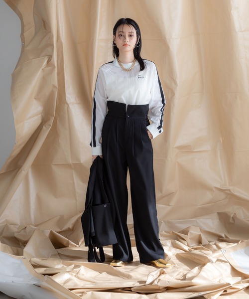 bohmal(ボマール)の「ウエストデザイン2WAYタックワイドパンツ(スラックス・レディース・グレー/ブラック・MEDIUM/SMALL/LARGE)」の18枚目の写真