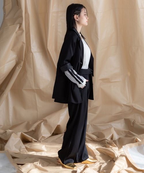 bohmal(ボマール)の「ウエストデザイン2WAYタックワイドパンツ(スラックス・レディース・グレー/ブラック・MEDIUM/SMALL/LARGE)」の20枚目の写真