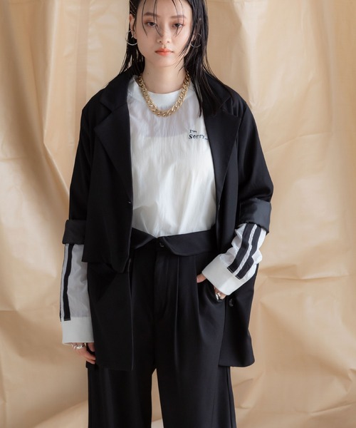 bohmal(ボマール)の「ウエストデザイン2WAYタックワイドパンツ(スラックス・レディース・グレー/ブラック・MEDIUM/SMALL/LARGE)」の3枚目の写真