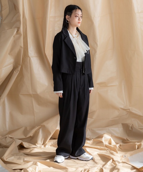 bohmal(ボマール)の「ウエストデザイン2WAYタックワイドパンツ(スラックス・レディース・グレー/ブラック・MEDIUM/SMALL/LARGE)」の7枚目の写真