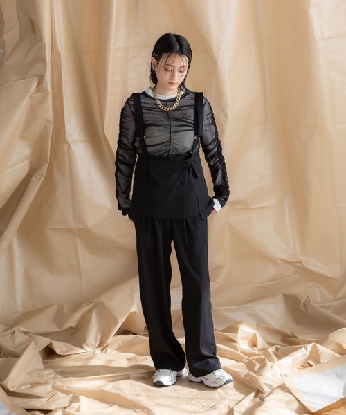 bohmal(ボマール)の「ウエストデザイン2WAYタックワイドパンツ(スラックス・レディース・グレー/ブラック・MEDIUM/SMALL/LARGE)」の16枚目の写真