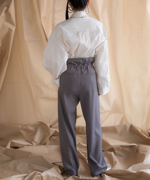 bohmal(ボマール)の「ウエストデザイン2WAYタックワイドパンツ(スラックス・レディース・グレー/ブラック・MEDIUM/SMALL/LARGE)」の14枚目の写真
