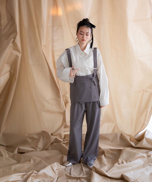 bohmal(ボマール)の「ウエストデザイン2WAYタックワイドパンツ(スラックス・レディース・グレー/ブラック・MEDIUM/SMALL/LARGE)」の22枚目の写真