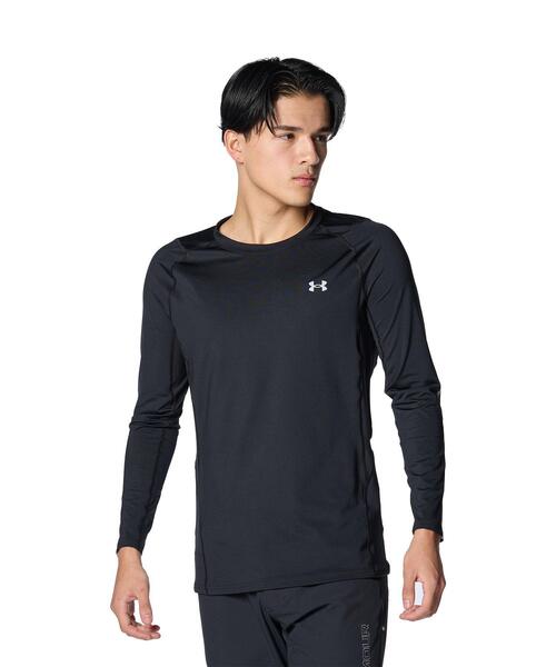 UNDER ARMOUR(アンダーアーマー)の「UAヒートギア フィッティド ノベルティ ロングスリーブ クルーネック シャツ(ゴルフ/メンズ)(Tシャツ/カットソー・メンズ・ブラック・XL/M/L/S/XXL)」の1枚目の写真
