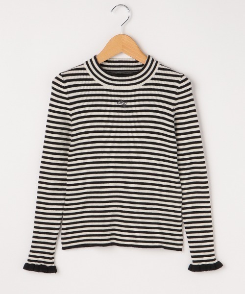 mezzo piano Junior（メゾピアノジュニア）の「ボーダーリブニット（ニット/セーター・キッズ・オフホワイト・S/M/L/LL）」の3枚目の写真