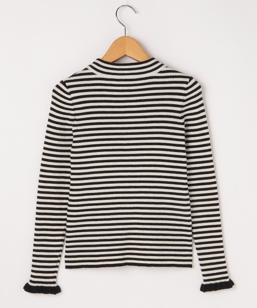 mezzo piano Junior（メゾピアノジュニア）の「ボーダーリブニット（ニット/セーター・キッズ・オフホワイト・S/M/L/LL）」の4枚目の写真