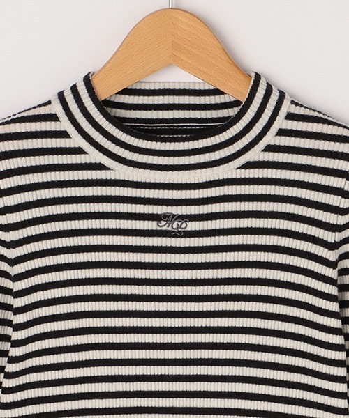 mezzo piano Junior（メゾピアノジュニア）の「ボーダーリブニット（ニット/セーター・キッズ・オフホワイト・S/M/L/LL）」の5枚目の写真