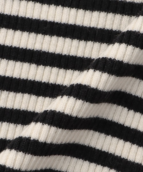 mezzo piano Junior（メゾピアノジュニア）の「ボーダーリブニット（ニット/セーター・キッズ・オフホワイト・S/M/L/LL）」の8枚目の写真