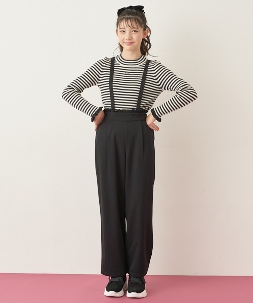 mezzo piano Junior（メゾピアノジュニア）の「ボーダーリブニット（ニット/セーター・キッズ・オフホワイト・S/M/L/LL）」の2枚目の写真