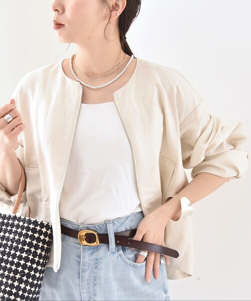 未使用 gracecontinental リネンタッチジャケット ホワイト36 リネン混ジャカードライトジャケット<ドライタッチ>｜メンズ