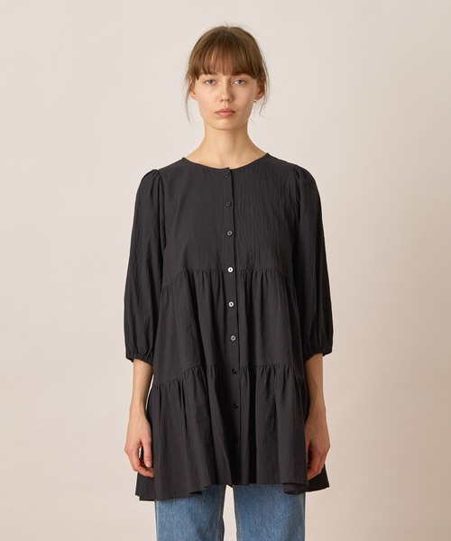 ALLUMER(アリュメール)の「スリークオーターバルーンスリーブティアードワンピース(ワンピース・レディース・ホワイト/ブラック・1)」の13枚目の写真