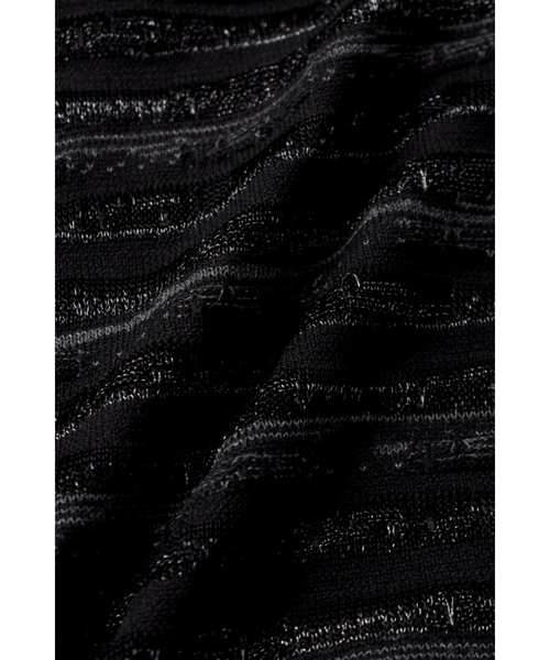 TORNADO MART（トルネードマート）の「ZERO by TORNADO MART∴ランダムタックボーダークルーネック半袖ニット（ニット/セーター・メンズ・ブラック/ホワイト・M/LL/L）」の4枚目の写真