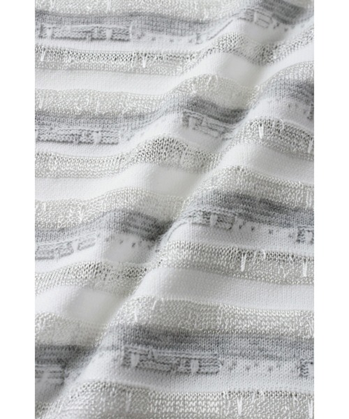 TORNADO MART（トルネードマート）の「ZERO by TORNADO MART∴ランダムタックボーダークルーネック半袖ニット（ニット/セーター・メンズ・ブラック/ホワイト・M/LL/L）」の8枚目の写真