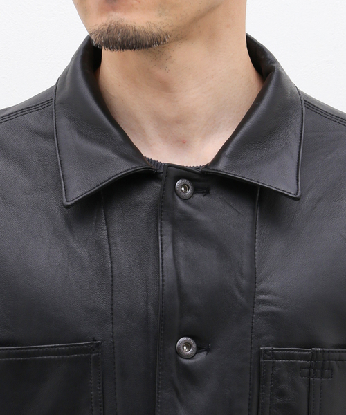 Schott(ショット)の「【Schott / ショット】LAMB LEATHER COVERALL JACKET(ライダースジャケット・メンズ・ブラック・MEDIUM/LARGE/X-LARGE)」の6枚目の写真