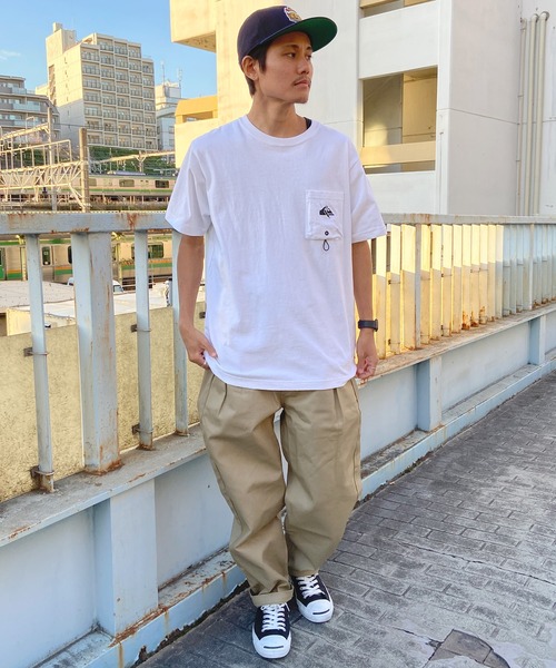 Quiksilver(クイックシルバー)の「QUIKSILVER/クイックシルバー ポケットTシャツ 半袖 ポケT バックプリント クルーネック レギュラーフィット ピグメント加工 QST242006(Tシャツ/カットソー・メンズ・ブルー/チャコール/ホワイト・M/L)」の6枚目の写真