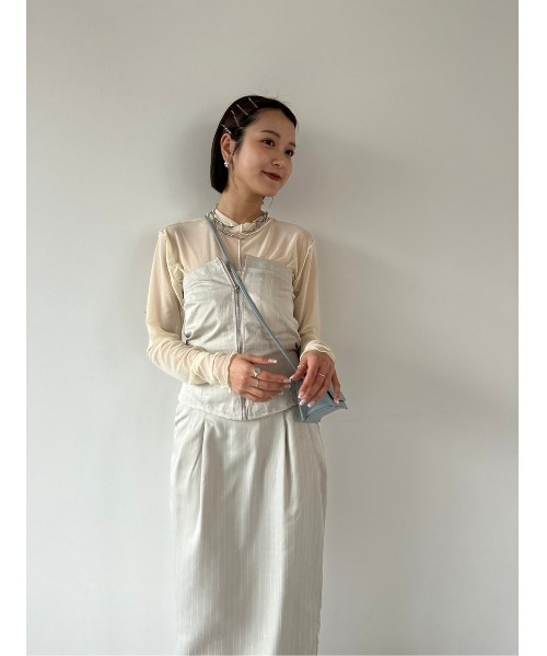 DRWCYS（ドロシーズ）の「フロントジップビスチェ（その他トップス・レディース・ブラック/ベージュ系その他・FREE）」の3枚目の写真