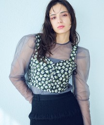 ELLEgirl | フロントホックフラワービスチェ【ELLEgirl/エル ガール】(キャミソール)