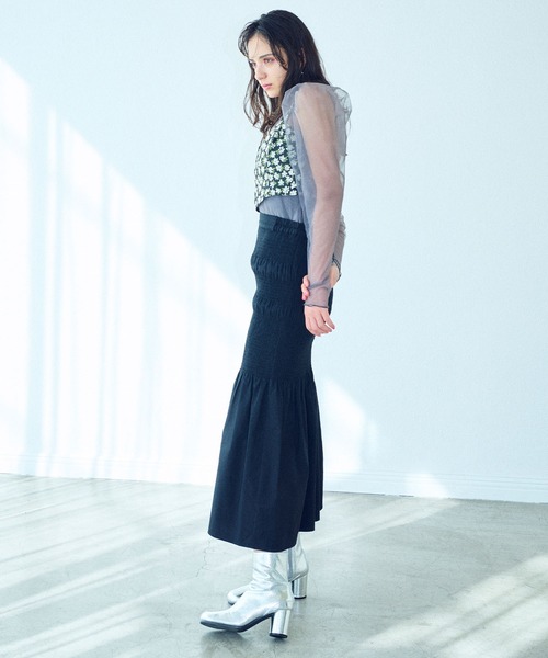 ELLEgirl（エルガール）の「フロントホックフラワービスチェ【ELLEgirl/エル ガール】（キャミソール・レディース・ブラック/ネイビー・FREE）」の17枚目の写真