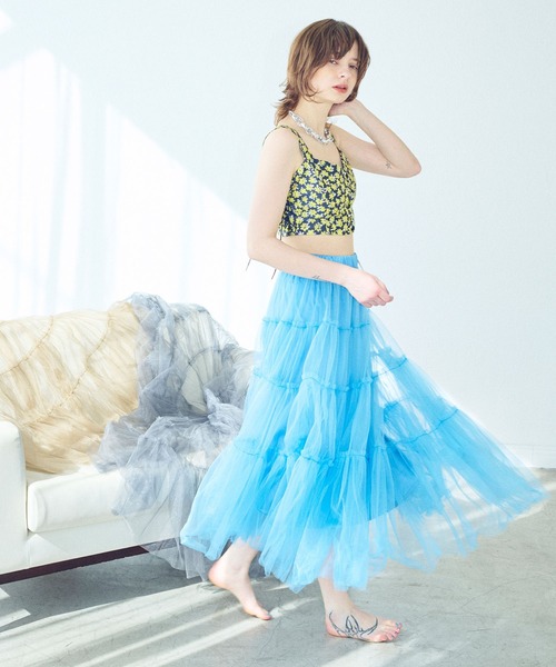 ELLEgirl（エルガール）の「フロントホックフラワービスチェ【ELLEgirl/エル ガール】（キャミソール・レディース・ブラック/ネイビー・FREE）」の13枚目の写真